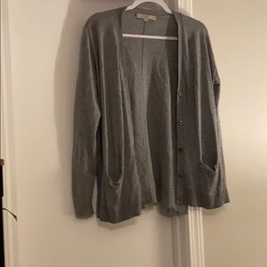 Gray Loft cardigan with pockets